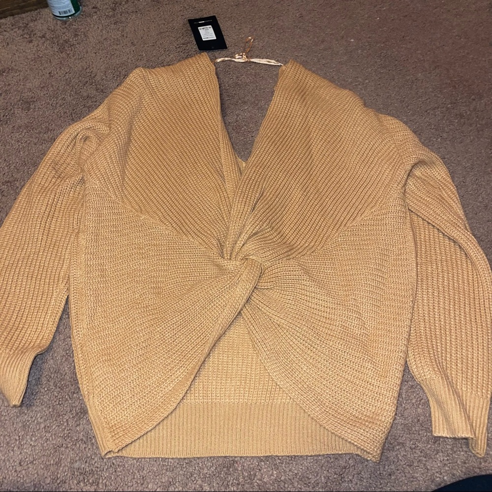 Fashion Nova Back cross knit sweater